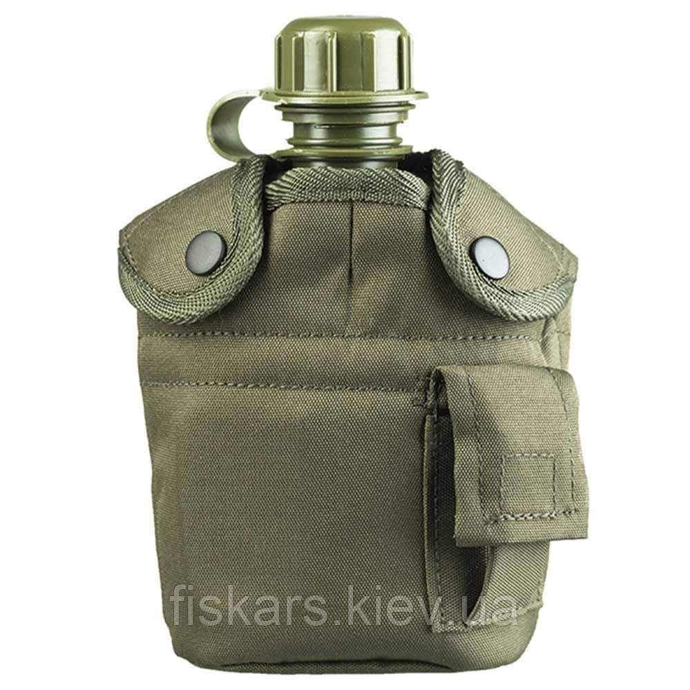 Фляга з чашкою та чохлом Mil-Tec US 0.9 л Olive Drab (14506001)