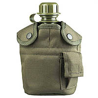 Фляга з чашкою та чохлом Mil-Tec US 0.9 л Olive Drab (14506001)