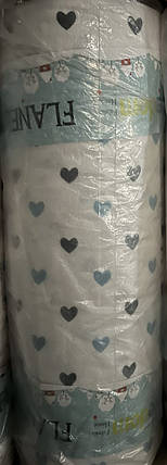 Набивна Фланель (байка) дитяча в сердечка 240 см, 100% бавовняна тканина для постільної білизни в рулоні 25 м, фото 1