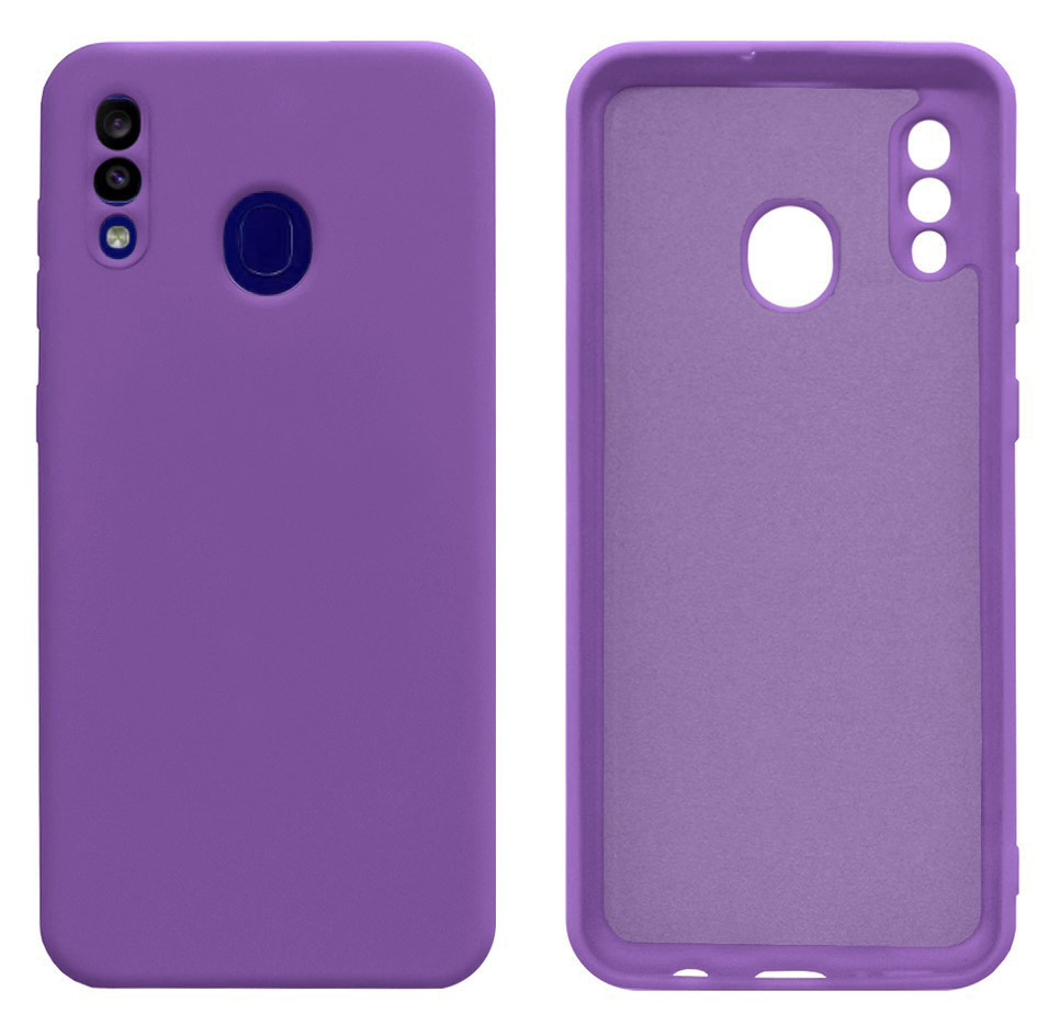 Чохол Silicone case Camera Protective для Samsung A20/A30 (14) фіолетовий Purple