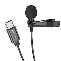 Мікрофон петличний Borofone BFK11 Elegant lavalier Type-C з затискачем (Чорний), фото 5