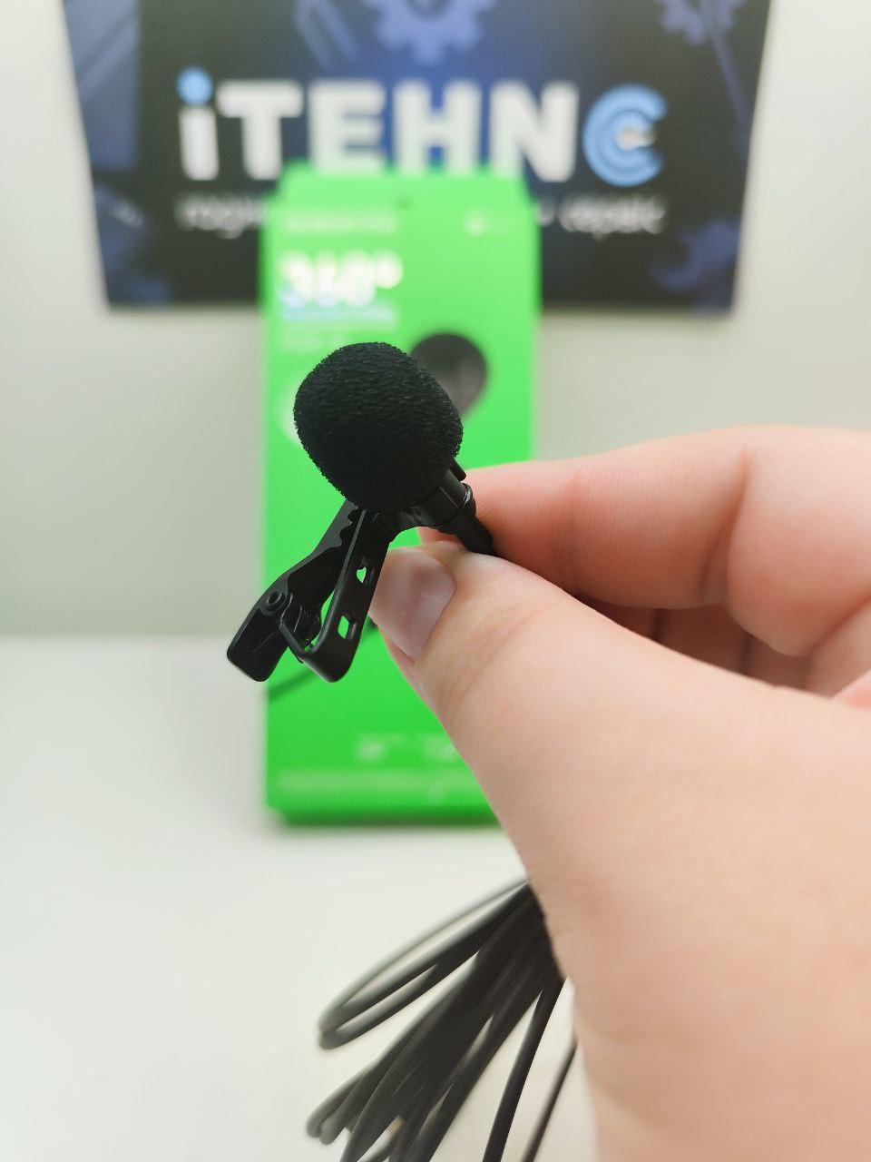 Мікрофон петличний Borofone BFK11 Elegant lavalier Lightning з затискачем (Чорний)