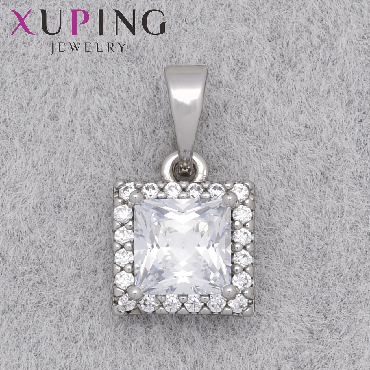Кулон женский Xuping Jewelry медицинское золото с переливающимся хрустальным камнем размер изделия 10х8 мм