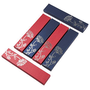 Коробочка прямокутна картонна з візерунками квіточки два кольори під прикраси розмір 21х4,5х2 см 12 штук