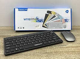 Комплект клавіатура + миша бездротова USB TRY WT110 Wireless чорно-сіра