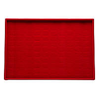 Ювелірний планшет під кільця комірки індивідуальні 100 шт. розмір 35х24х3 см Premium матеріал червоний оксамит