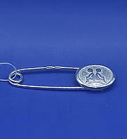 Срібна шпилька "Знак зодіаку Близнюки" 925 проби