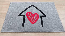 Килимок текстильний принтований Будиночок з серцем 70х50 см