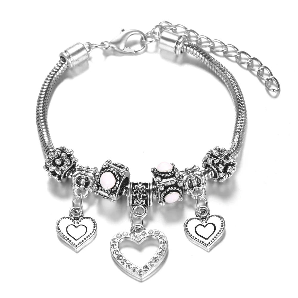 Браслет в стилі пандора Pandora Heart з серцем підвіскою серце, фото 1