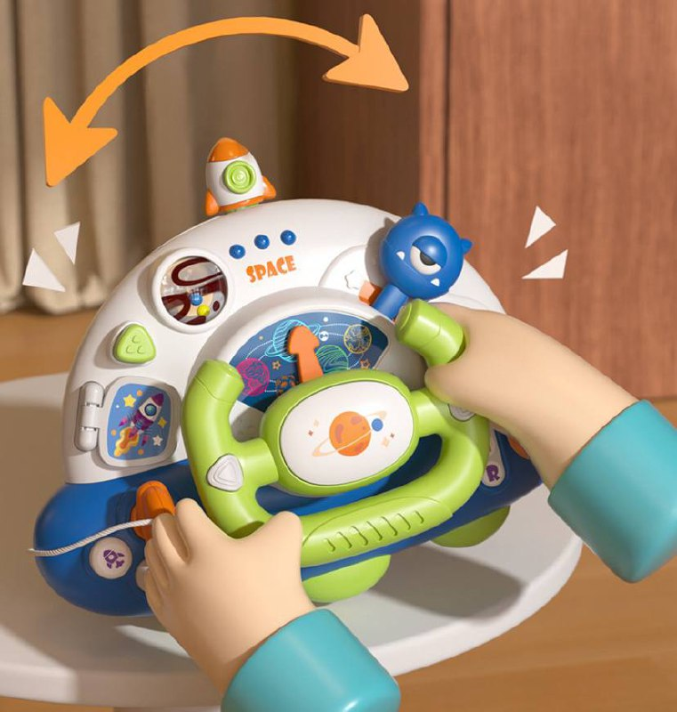 Музичний автотренажер BY307 кермо, з музикою та підставкою, фото 1