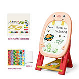 Дошка магнітна для малювання, підлогова, дитяча на ніжках CJ-2228207, рожева, фото 5