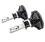 Автомобільні LED лампи H3 6500K 50W X3 ЛЕД автолампи з активним охолодженням і ip67, фото 6