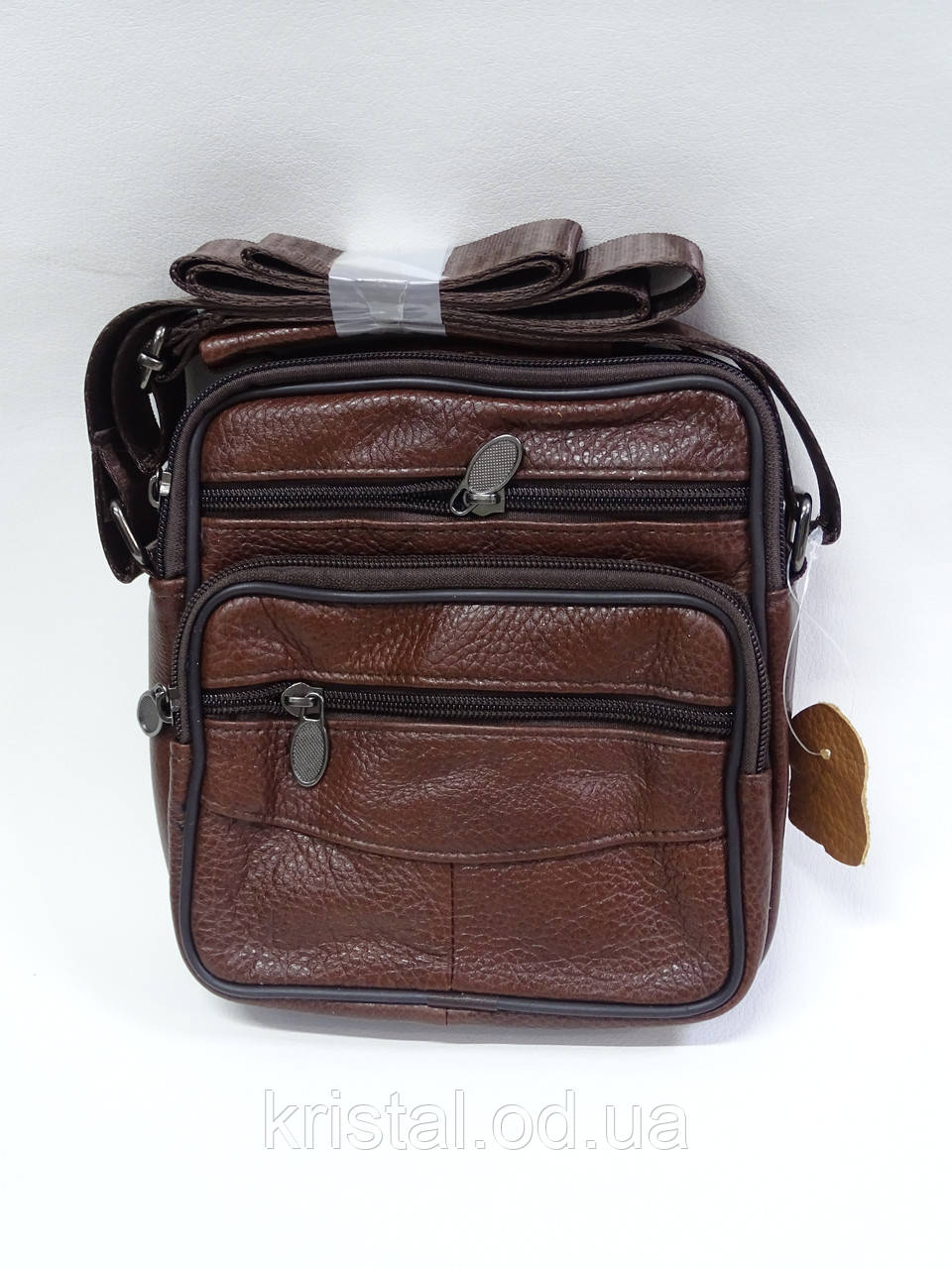 Чоловіча сумка з пресованої шкіри 17*19 см. серії "Goldbe" №13977, фото 1