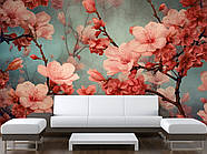 Самоклеюча плівка Oracal з малюнком "Ніжні квіти сакури", стильні фотошпалери для дому, фото 2
