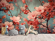 Самоклеюча плівка Oracal з малюнком "Ніжні квіти сакури", стильні фотошпалери для дому, фото 4