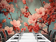 Самоклеюча плівка Oracal з малюнком "Ніжні квіти сакури", стильні фотошпалери для дому, фото 3