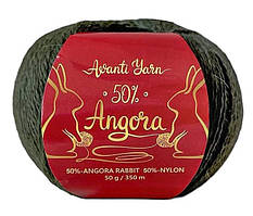Avanti Yarn ANGORA 50 (Аванті Ярн Ангора 50) № F22 зелений (Пряжа ангора, нитки для в'язання)