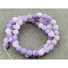 Намистини Агат морозний 6мм, колір фіолетовий