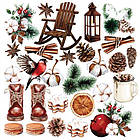 Набір двостороннього паперу 20х20см Fabrika Decoru "Bright christmas"  10 листів FDSP-02123, фото 9