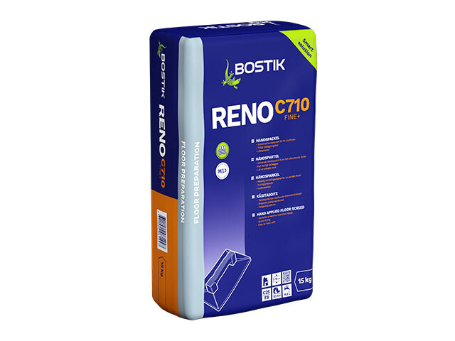 Шпаклівка суха BOSTIK RENO C710 FINE+, швидковисихаюча для підлоги (15 кг), фото 1