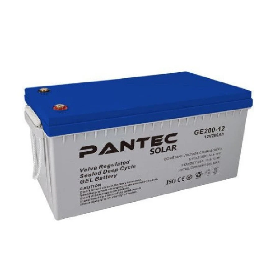 Акумуляторна батарея PANTEC 200-12 GEL 12V 200 Ah (522 x 240 x 224), 60.3 kg Grey Q1/48