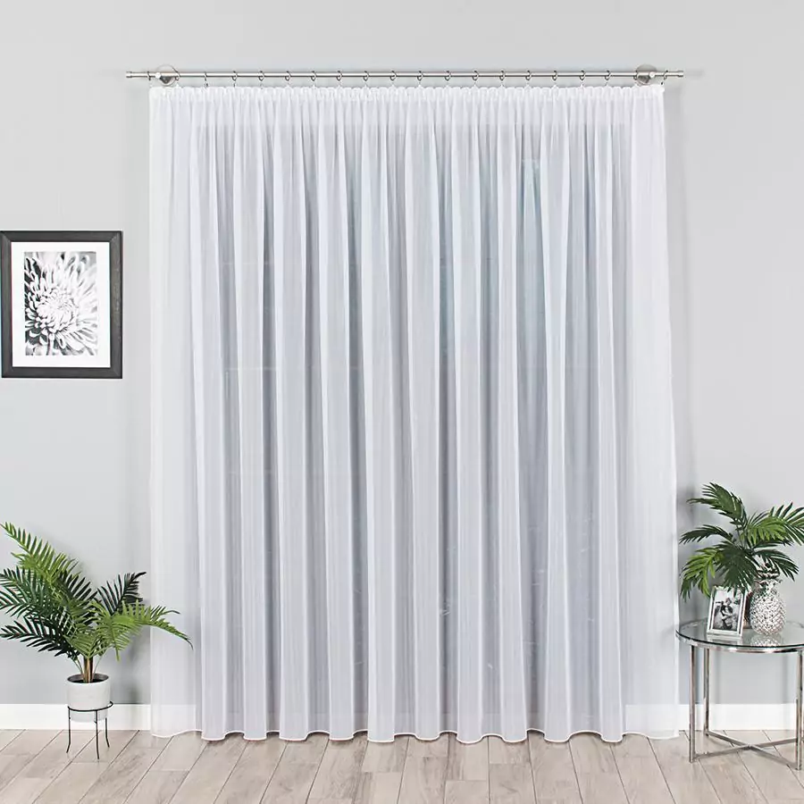 Тюль однотонний на основі креп-шифону. Колір: білий, фото 1