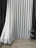 Тюль лляний однотонний з обтяжувачем. Колір: Білий, фото 2