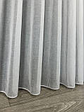 Тюль лляний однотонний з обтяжувачем. Колір: Білий, фото 5