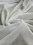 Тюль лляний однотонний з обтяжувачем. Колір: Білий, фото 7