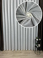 Тюль лляний однотонний з обтяжувачем. Колір: молочний