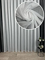 Однотонний тюль ялинка на бамбуковій основі. Колір: білий