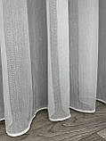 Однотонний тюль ялинка на бамбуковій основі. Колір: білий, фото 4