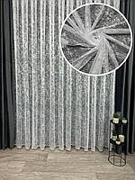 Однотонний тюль "Мармур" на жакардовій основі. Колір: білий