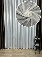 Однотонний тюль сітка "Антикіготь" з обтяжувачем. Колір: молочний