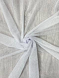 Однотонний тюль "Ромби" на жакардовій основі. Колір: білий, фото 10