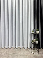 Однотонний матовий тюль креп-льон з обтяжувачем. Колір: Білий