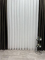 Однотонний тюль "Хвиля" на жакардовій основі. Колір: молочний