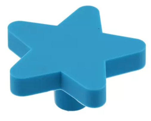 Ручка кнопка GTV STAR зірка гумова Синій, фото 1