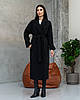 Зимове жіноче пальто кашемірове довге чорне пальто, фото 5