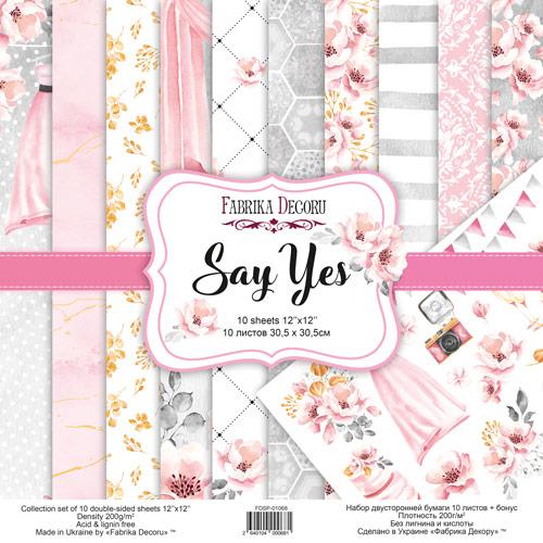 Набір двостороннього паперу 30.5х30.5см Fabrika Decoru "Say Yes" 11 листів FDSP-01068