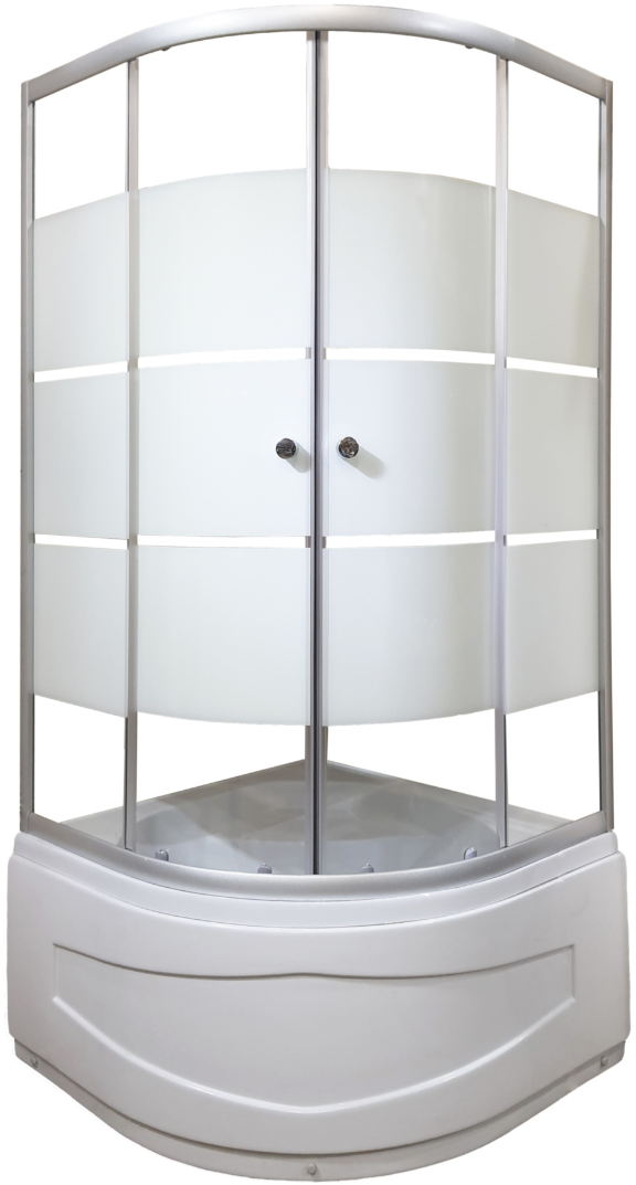 Душова кабіна на глибокому піддоні 90х90х195 скло с візерунком "смуги"