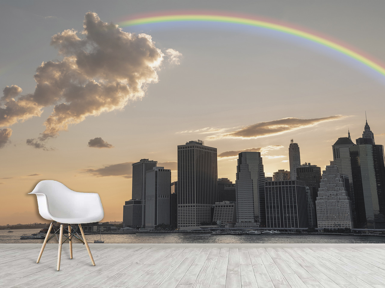 Самоклеюча плівка Oracal "Downton Blue Hour Brooklyn Bridge", фото шпалери для декору кімнати, фото 1