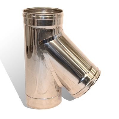 Трійник 45° на димохід Versia-Lux Ø 120 мм Нержавіюча Сталь 1 мм