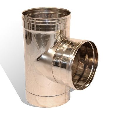 Трійник 87° на димохід Versia-Lux Ø 120 мм Нержавіюча Сталь 1 мм