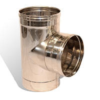 Трійник 87° на димохід Versia-Lux Ø 120 мм Нержавіюча Сталь 1 мм