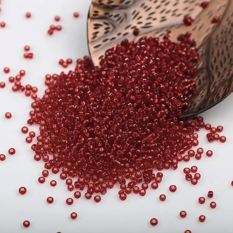 Бісер Парчовий 2 мм 50 г Бордовий, фото 1