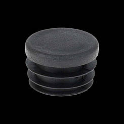 Заглушка D-38 кругла чорна пластикова плоска для труб діаметр 38 мм внутрішня для отворів