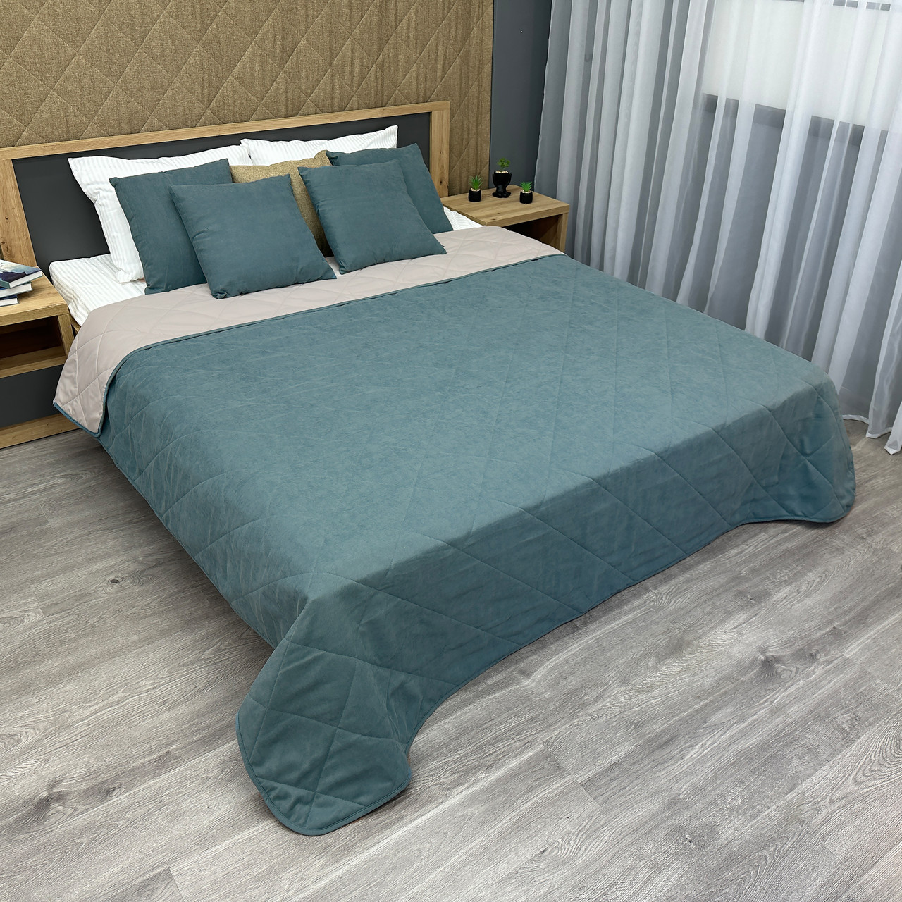 Покривало декоративне Decorator Sparta Diamond колір сіро-блакитний