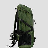 Рюкзак туристичний, похідний 80 л , Зелений, Міцний, водонепроникний рюкзак для подорожей, фото 2