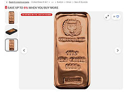 Слиток міді 1 кг, 999,9 Germania Mint. Серія, номер.  Голограма